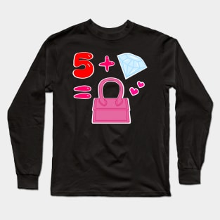 Red five diamonds in my bag Long Sleeve T-Shirt